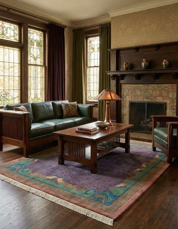 6' 7 x 8' 2 Hand Knotted Tibet Wool Rug