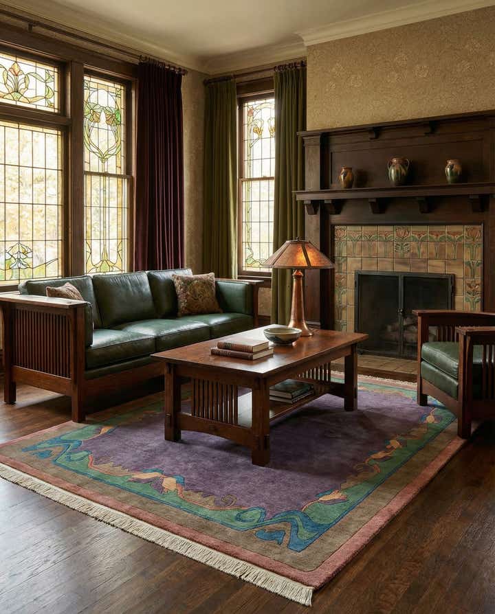 6' 7 x 8' 2 Hand Knotted Tibet Wool Rug