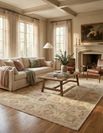 5' 9 x 7' 10 Hand Knotted Peshawar Ziegler Rug
