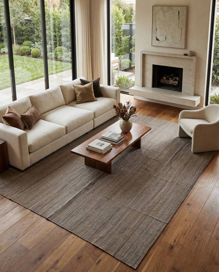 Detail image of 13' 8 x 16' Hand Woven Kilim Modern Wool Rug