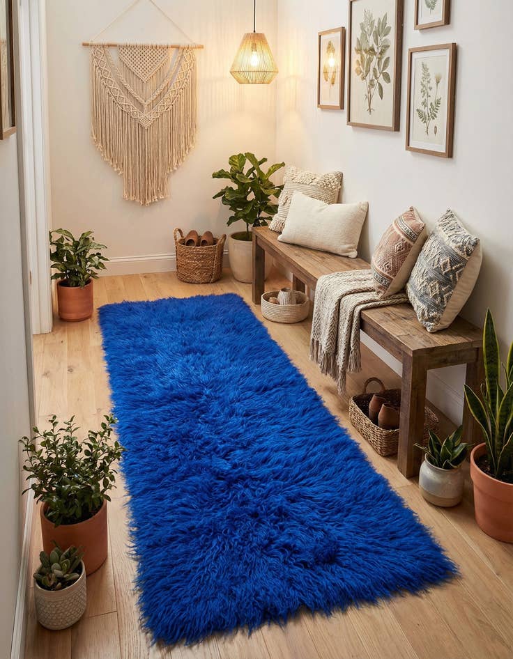 Detail image of 2' 4 x 4' 6  Hand Knotted Moroccan Wool Runner Rug