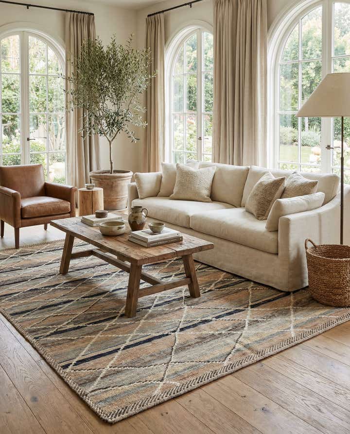 6' x 9' 3 Hand Knotted Moroccan Wool Rug