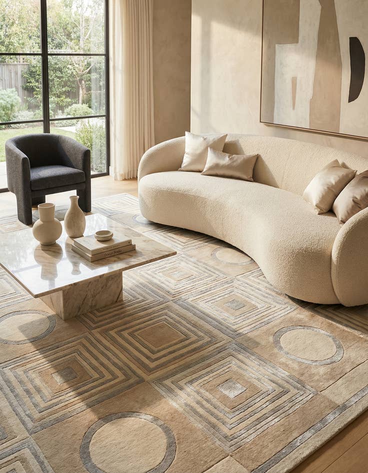 Detail image of 6' 7 x 9' 10  Hand Knotted Darya Rug