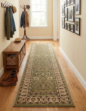 Green Aditi Runner Rug