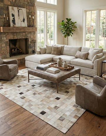 8' x 9' 10 Cowhide Stocks Rug