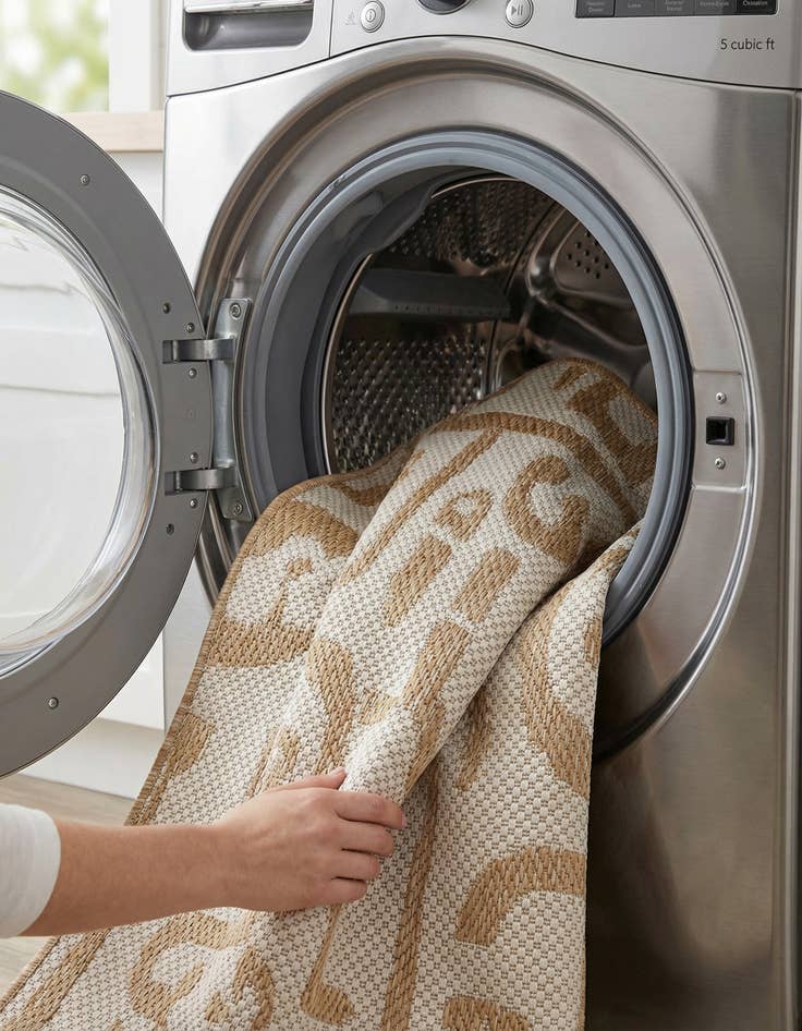 Detail image of  2' x 4'  Washable Modern Indoor / Outdoor Runner Rug