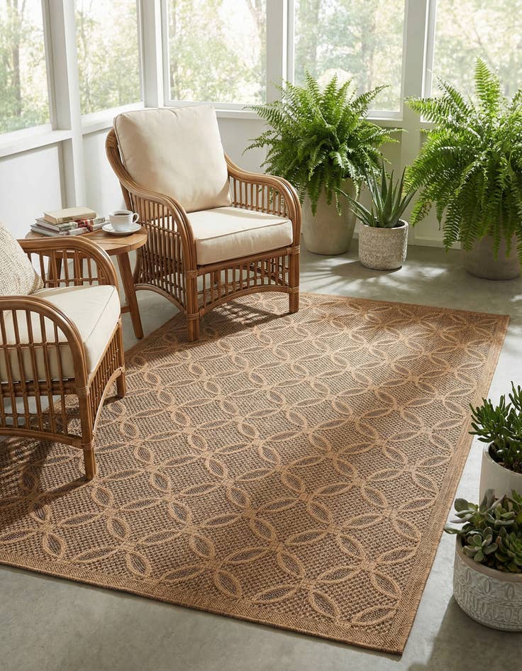 Detail image of  7' x 10'  Washable Lattice Indoor / Outdoor Rug