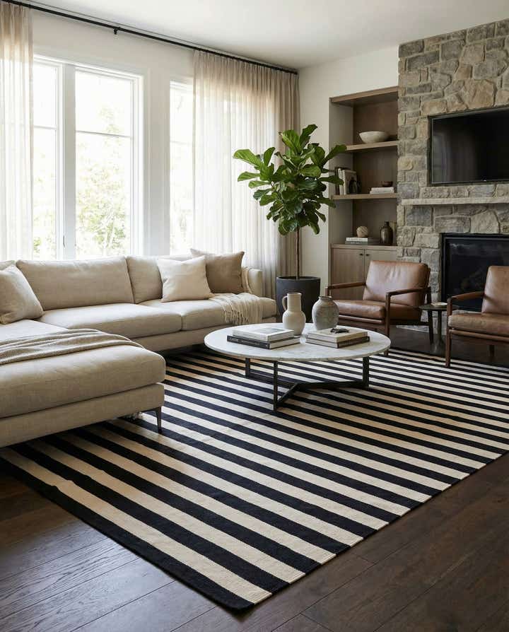 6' 10 x 9' 9 Hand Woven Kilim Modern Wool Rug