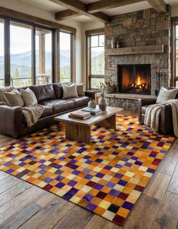 7' 11 x 9' 11 Cowhide - Patchwork Rug