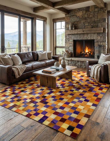 7' 11 x 9' 11 Cowhide - Patchwork Rug