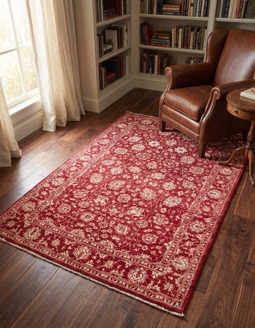 4' 1 x 6' Hand Knotted Peshawar Ziegler Rug