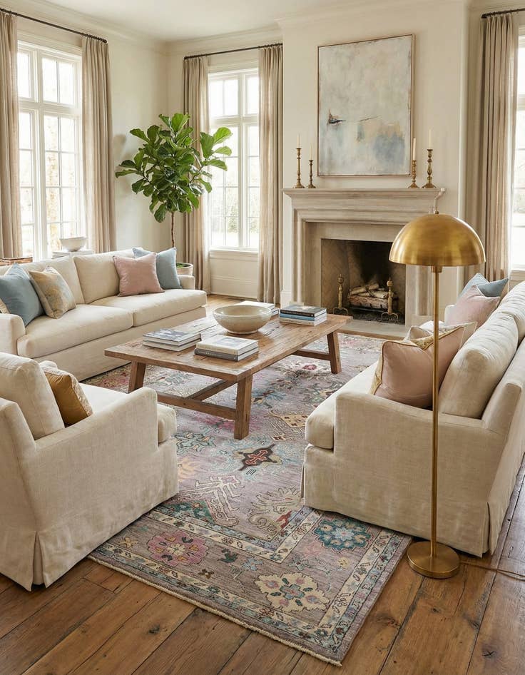 Detail image of 10' 2 x 13' 8  Hand Knotted Oushak Rug