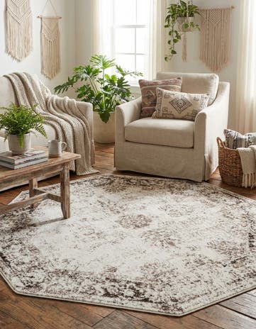 Beige Monte Carlo Octagon Rug
