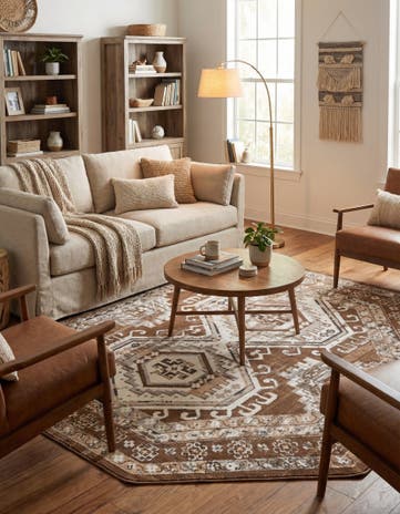 Brown Charlotte Octagon Rug