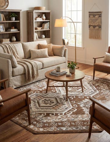 Brown Charlotte Octagon Rug