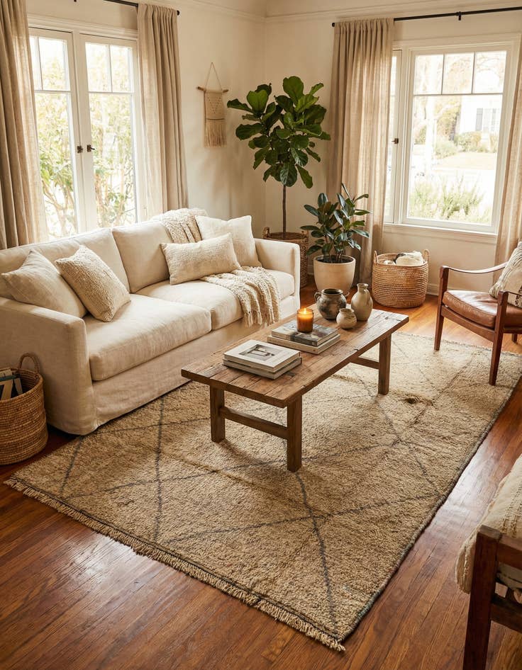 Detail image of 6' x 9' 2  Hand Knotted Moroccan Wool Rug