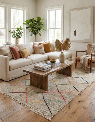 5' x 8' Hand Knotted Moroccan Wool Rug