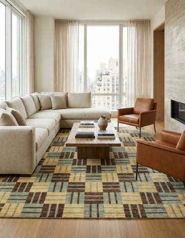 8' x 9' 7 Hand Knotted Modern Ziegler Rug
