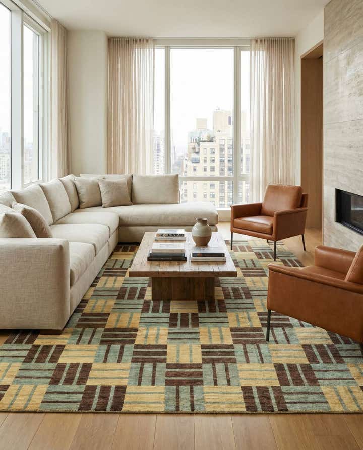 8' x 9' 7 Hand Knotted Modern Ziegler Rug