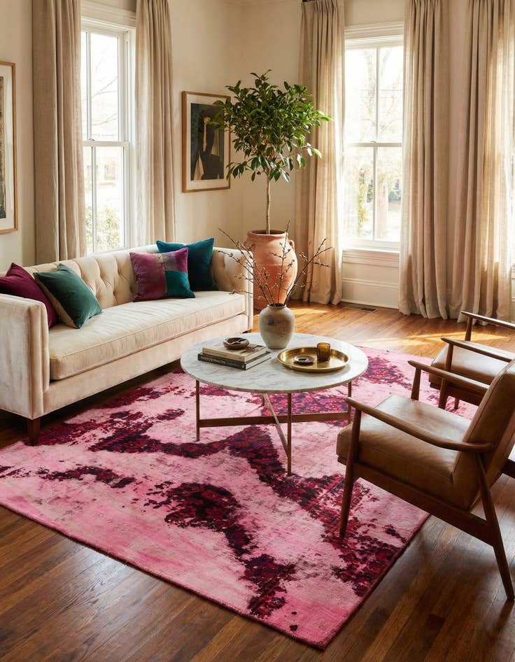 Detail image of 5' 2 x 7'  Hand Knotted Ultra Vintage Persian Wool Rug