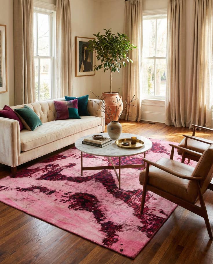 Detail image of 5' 2 x 7' Hand Knotted Ultra Vintage Persian Wool Rug