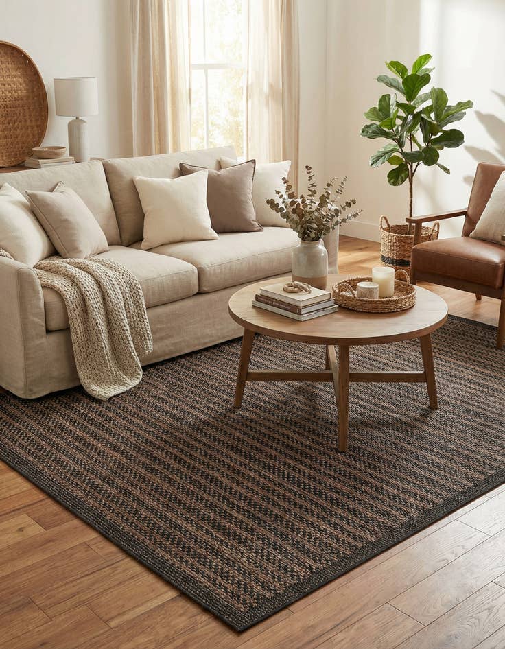 Detail image of 6' x 9'  Washable Border Indoor / Outdoor Rug