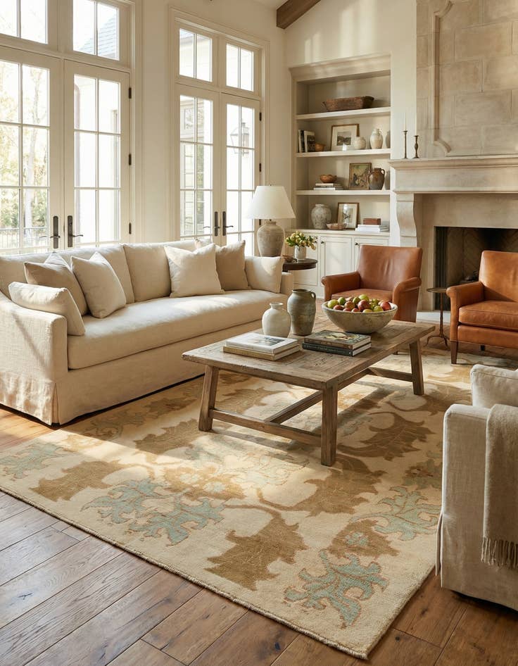 Detail image of 7' x 13' 2  Hand Knotted Oushak Wool Rug