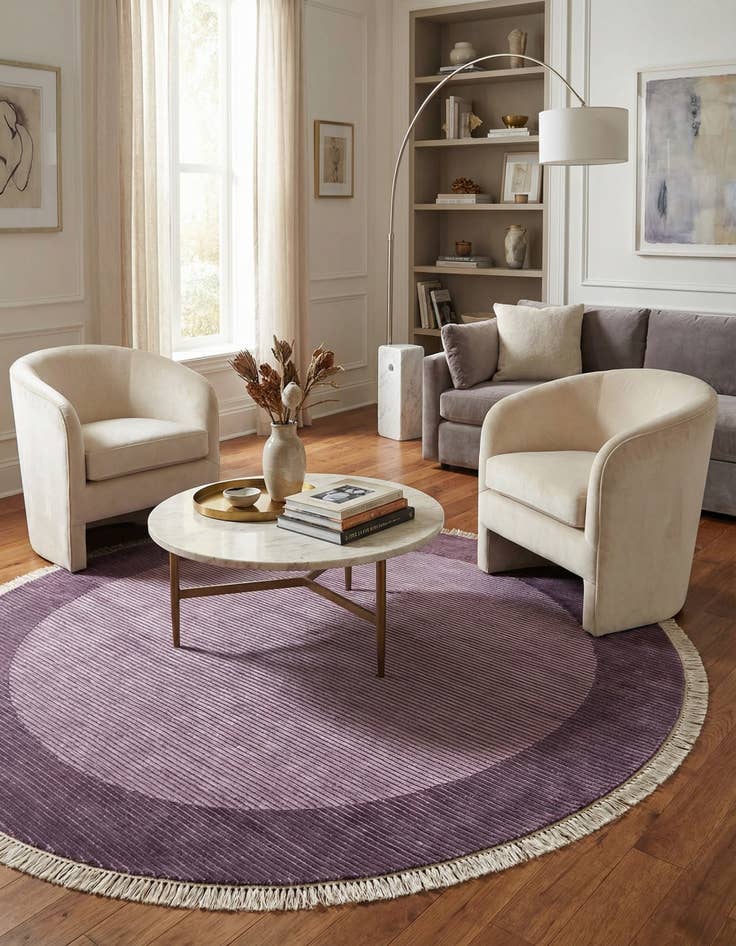 Detail image of 6' 6 x 6' 6  Hand Knotted Darya Wool Round Rug