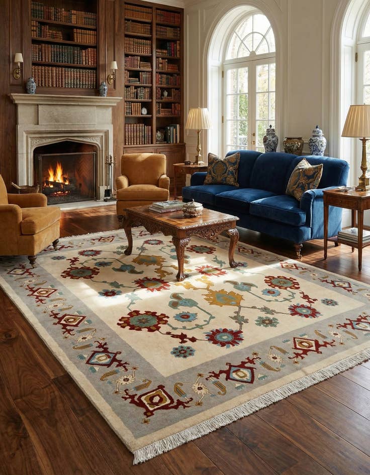 Detail image of  8' 2 x 9' 11  Hand Knotted Tabriz Wool Rug