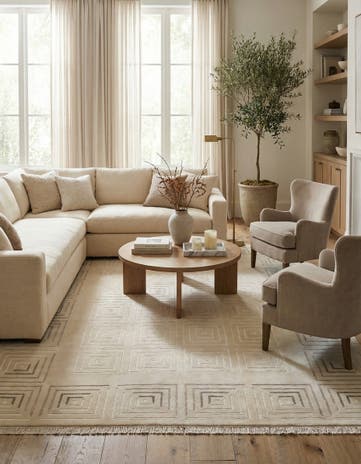 6' 7 x 9' 7 Hand Knotted Darya Wool Rug