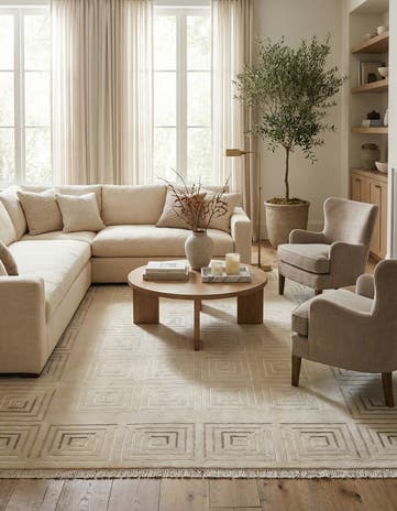 6' 7 x 9' 7 Hand Knotted Darya Wool Rug