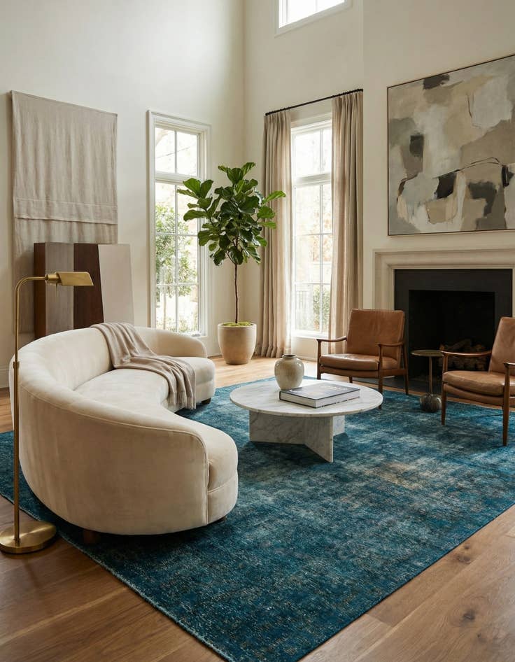 Detail image of 9' 6 x 9' 8  Hand Knotted Ultra Vintage Persian Wool Square Rug