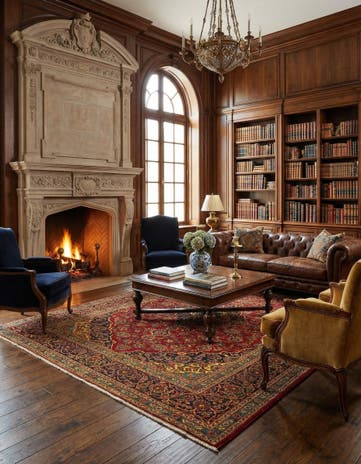 8' x 11' 3 Kashan Wool Rug