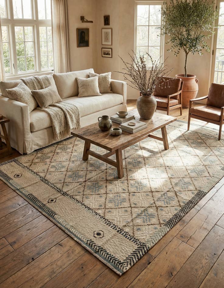 Detail image of  7' 8 x 10' 6  Hand Knotted Darya Wool Rug