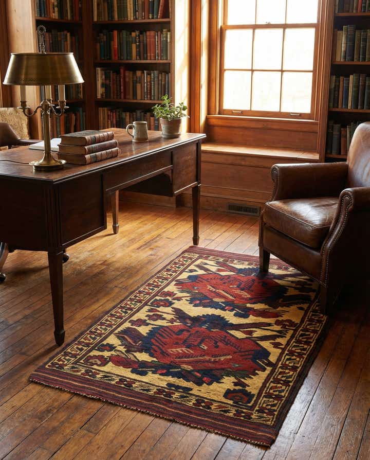 3' x 4' 9 Hand Knotted Sumak Wool Rug