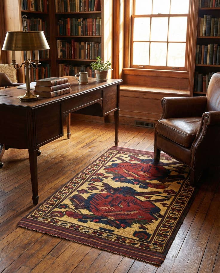 Detail image of 3' x 4' 9 Hand Knotted Sumak Wool Rug