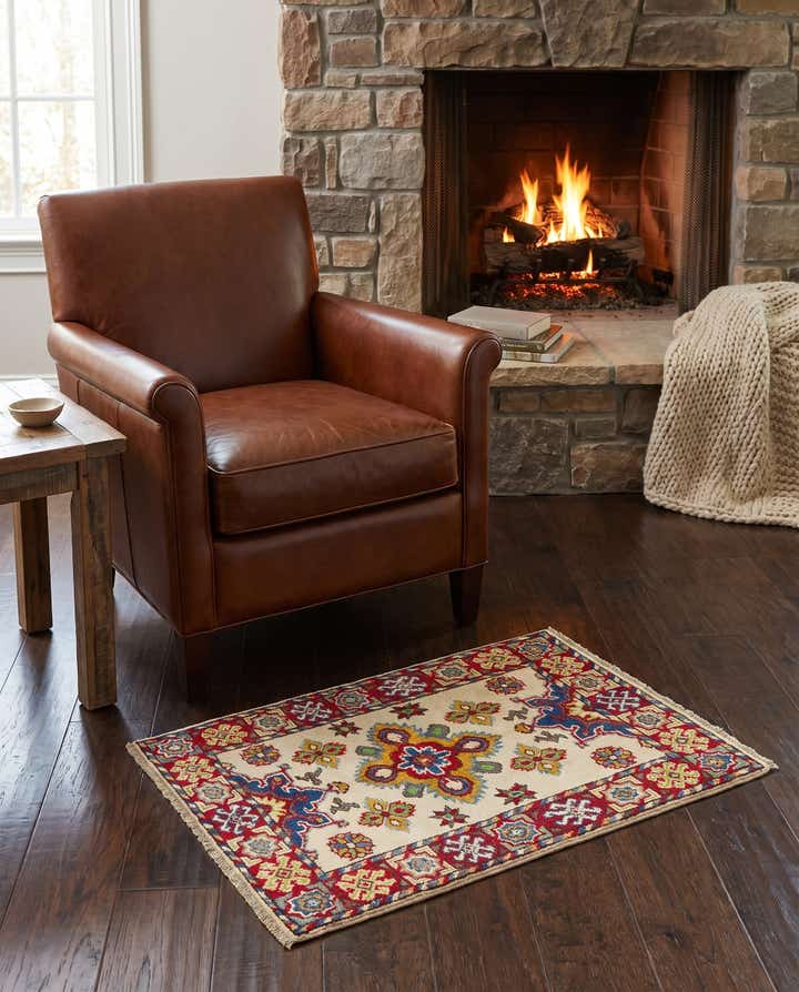 60cm x 90cm Noué main Kazak Tapis