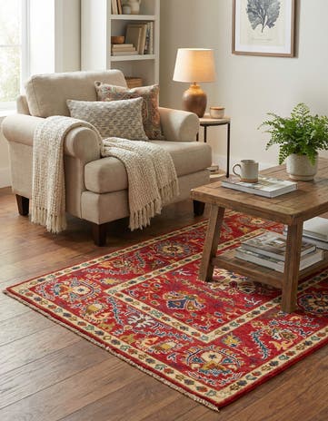 3' 1 x 4' 10 Hand Knotted Kazak Rug