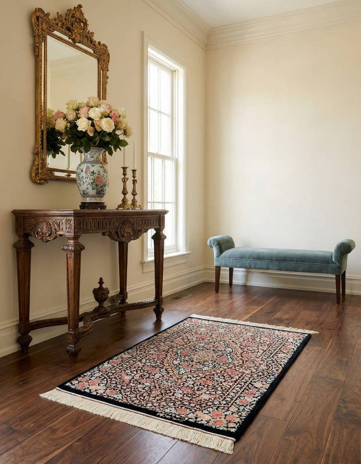 Detail image of  1' 11 x 2' 11 Ghom Silk Rug