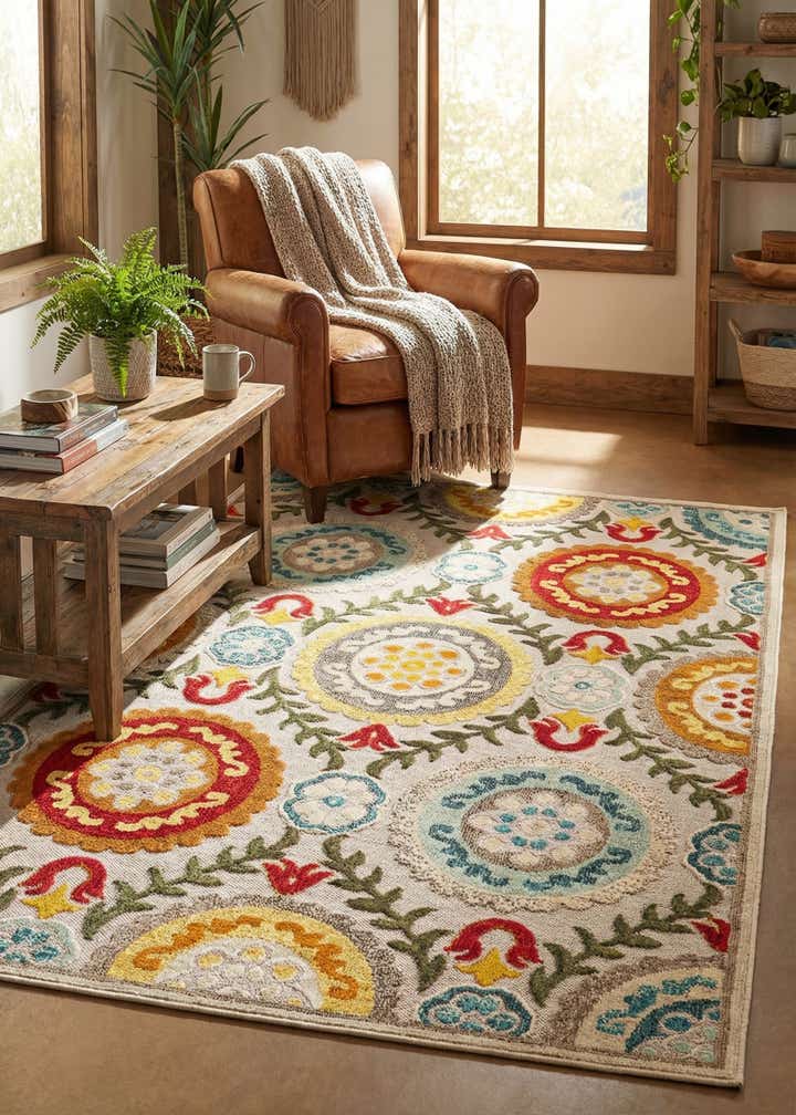 6' x 9' Easy-Clean Casablanca Indoor / Outdoor Rug