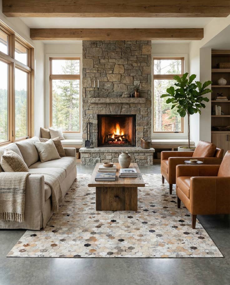Detail image of 5' 1 x 7' 11 Cowhide Stocks Rug