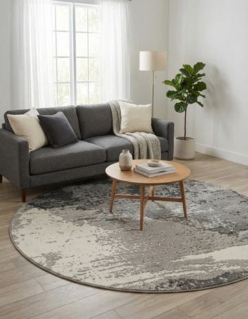 Black Oslo Round Rug