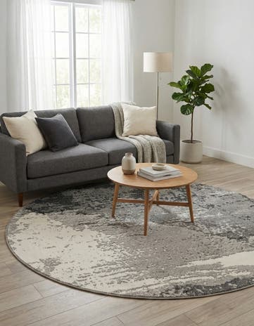 Black Oslo Round Rug