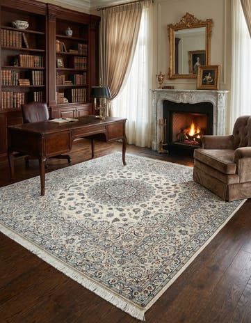 6' 8 x 6' 11 Hand Knotted Nain Rug