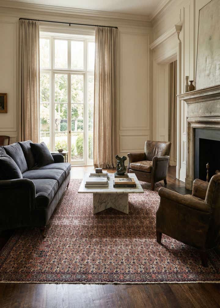 6' 9 x 9' 9 Hand Knotted Ultra Vintage Persian Wool Rug