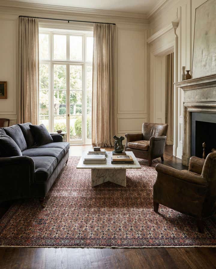 6' 9 x 9' 9 Hand Knotted Ultra Vintage Persian Wool Rug