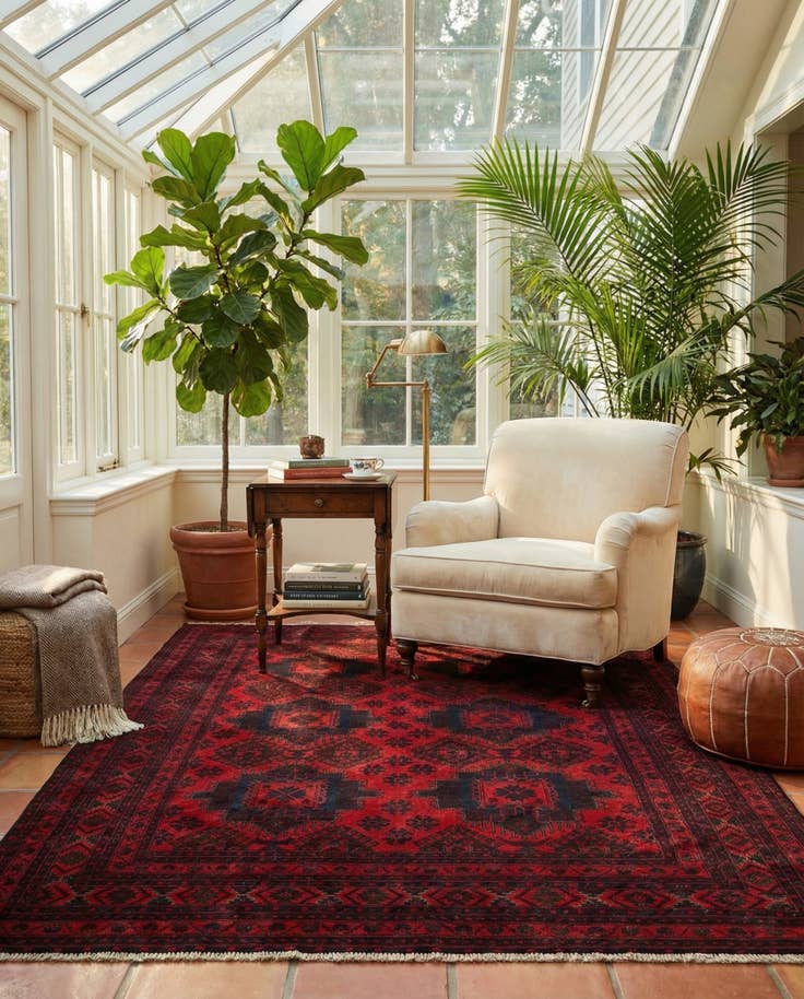 Detail image of 6' 8 x 9' 6 Hand Knotted Khal Mohammadi Wool Rug