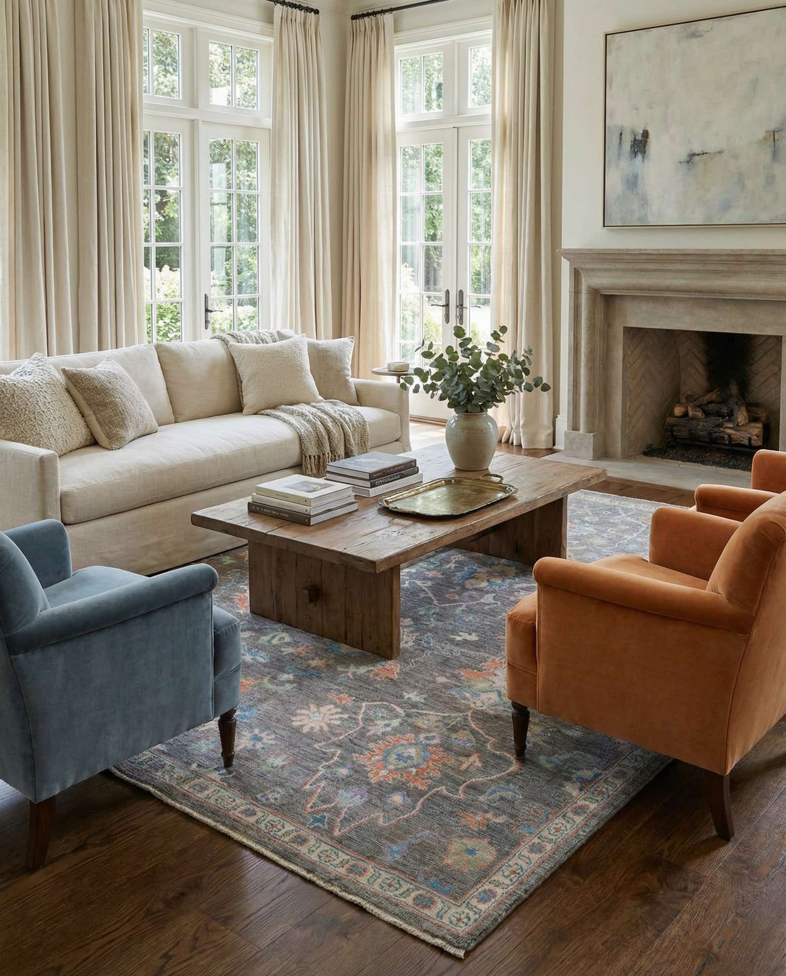 8' 1 x 10' Hand Knotted Oushak Wool Rug