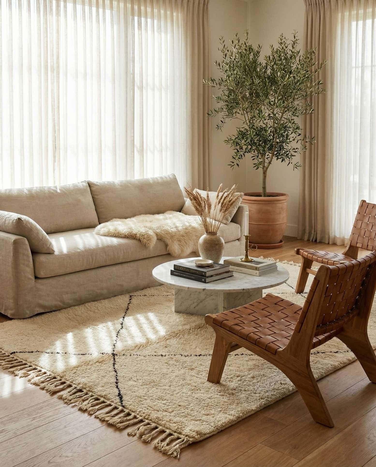 7' 1 x 9' 6 Hand Knotted Moroccan Wool Rug