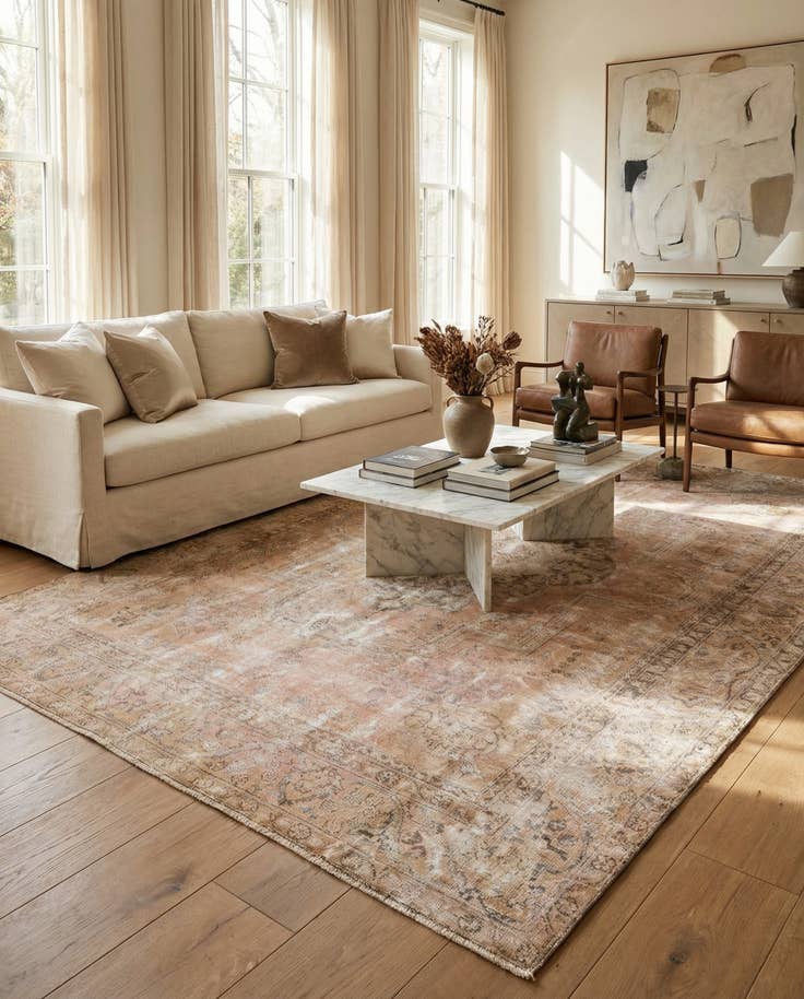 Detail image of 7' 10 x 11' Hand Knotted Ultra Vintage Persian Wool Rug